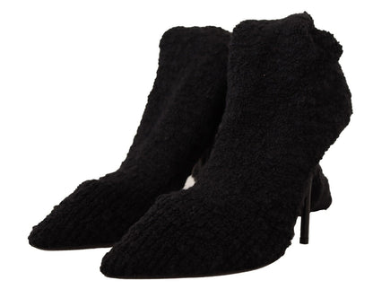 Bottines montantes noires extensibles Dolce &amp; Gabbana