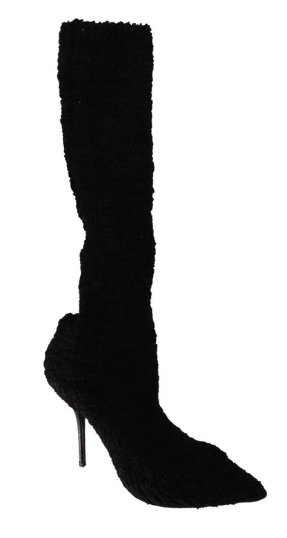 Bottines montantes noires extensibles Dolce &amp; Gabbana
