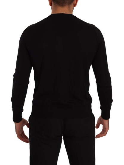 Pull cardigan boutonné en cachemire noir Dolce &amp; Gabbana
