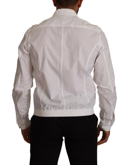 Chemise boutonnée à col pour homme en coton blanc Dolce &amp; Gabbana