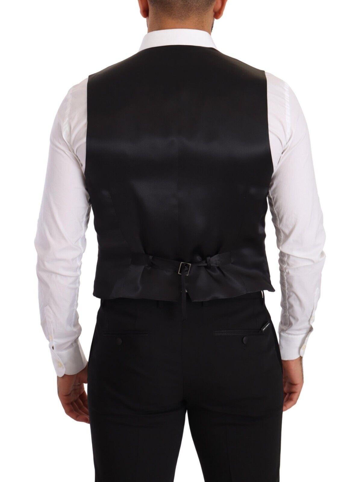 Gilet slim en soie grise Dolce &amp; Gabbana
