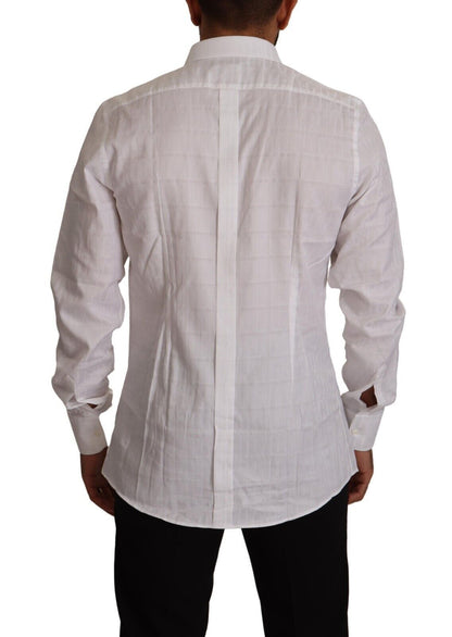 Chemise habillée slim en coton Dolce &amp; Gabbana White GOLD