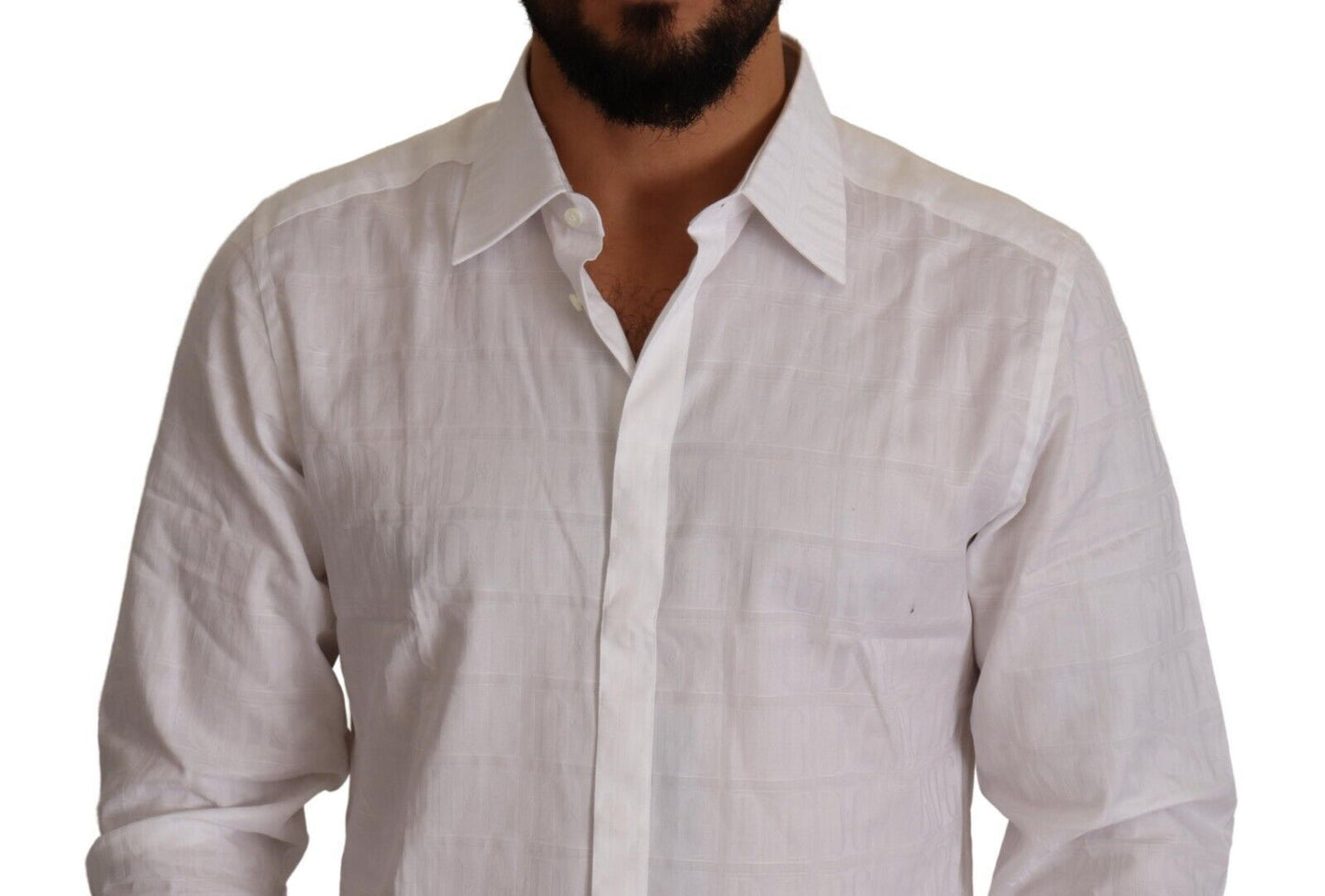 Chemise habillée slim en coton Dolce &amp; Gabbana White GOLD