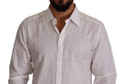 Chemise habillée slim en coton Dolce &amp; Gabbana White GOLD