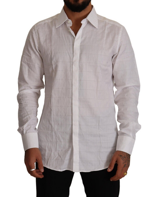 Chemise habillée slim en coton Dolce &amp; Gabbana White GOLD