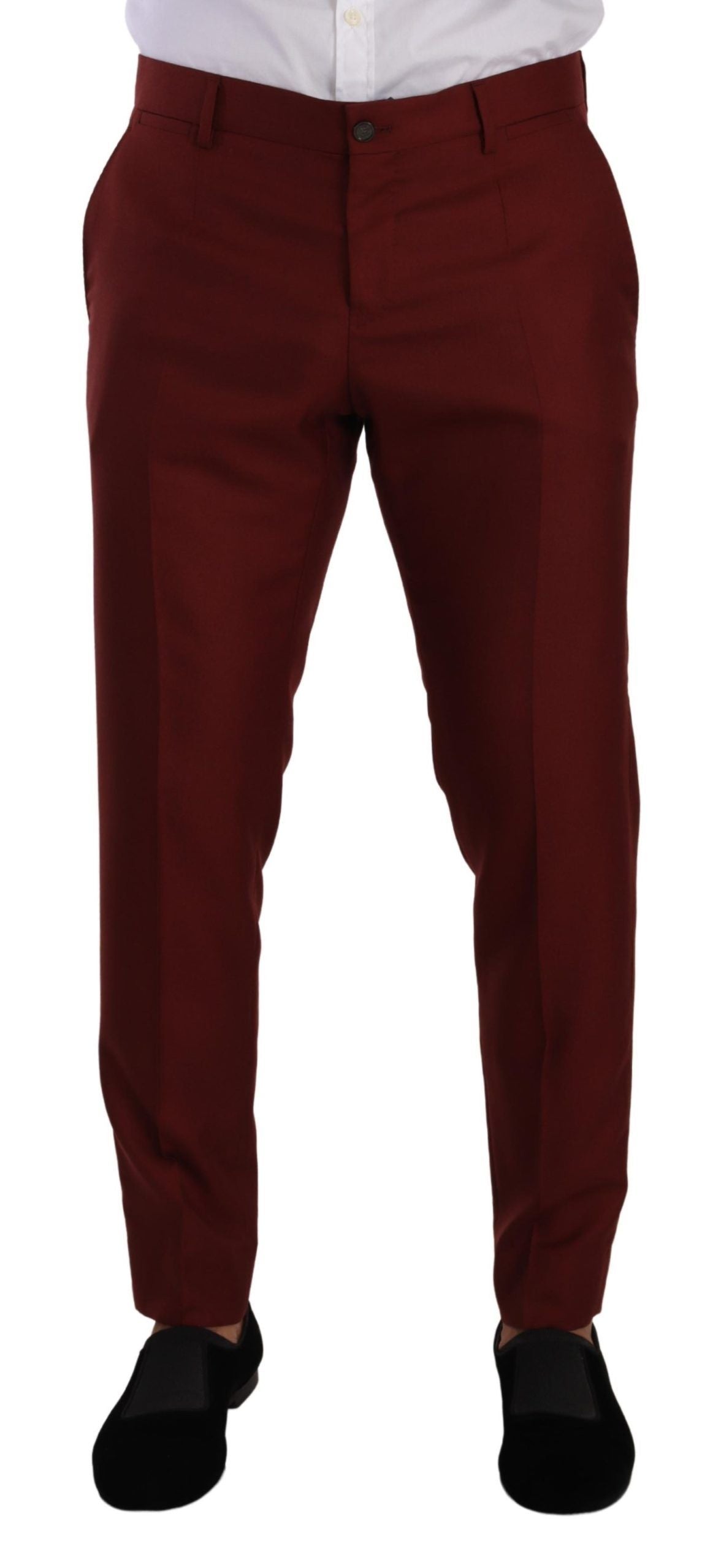 Pantalon habillé en soie et cachemire rouge Dolce &amp; Gabbana pour homme