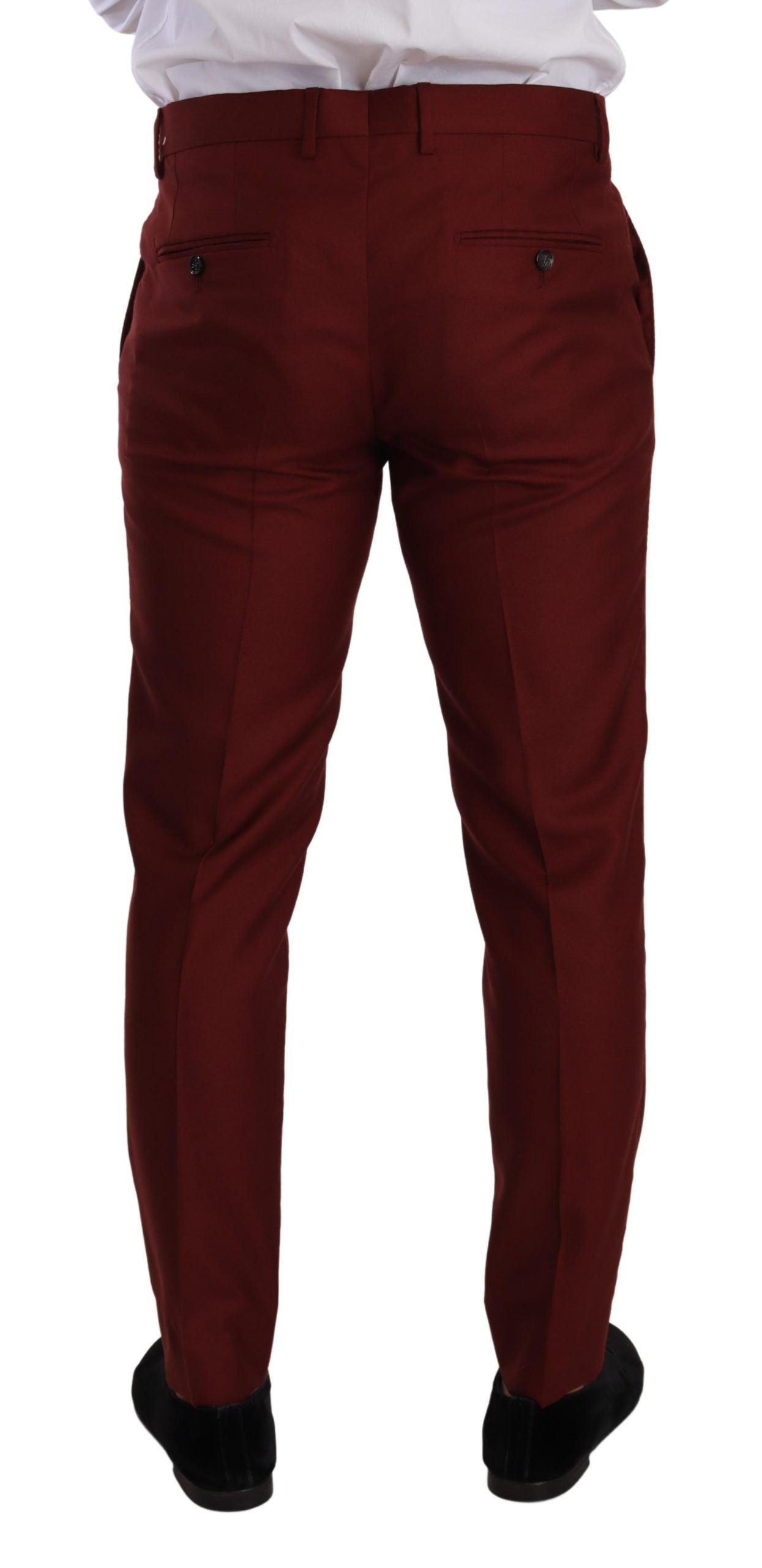Pantalon habillé en soie et cachemire rouge Dolce &amp; Gabbana pour homme