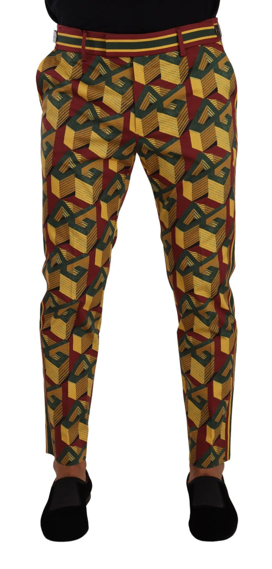 Pantalon fuselé en coton Dolce &amp; Gabbana à logo multicolore