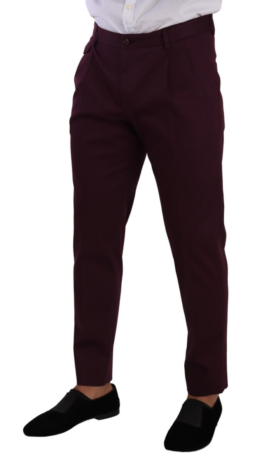 Pantalon chino fuselé en coton violet Dolce &amp; Gabbana