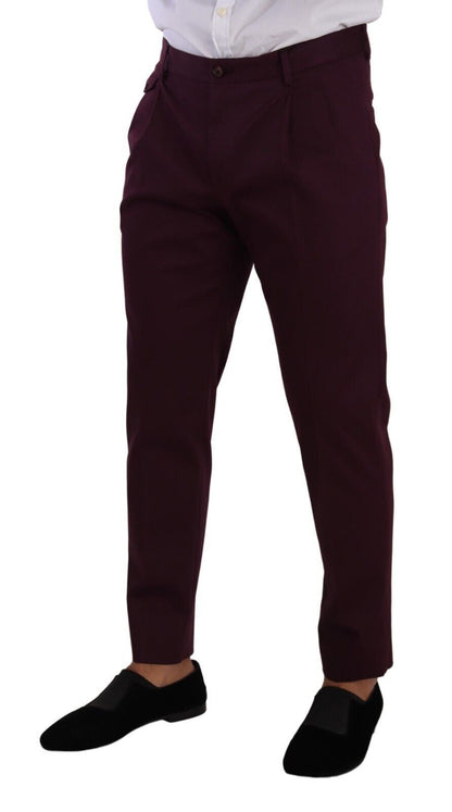 Pantalon chino fuselé en coton violet Dolce &amp; Gabbana