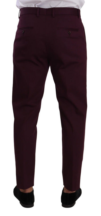Pantalon chino fuselé en coton violet Dolce &amp; Gabbana