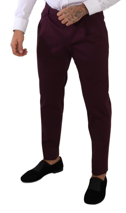 Pantalon chino fuselé en coton violet Dolce &amp; Gabbana