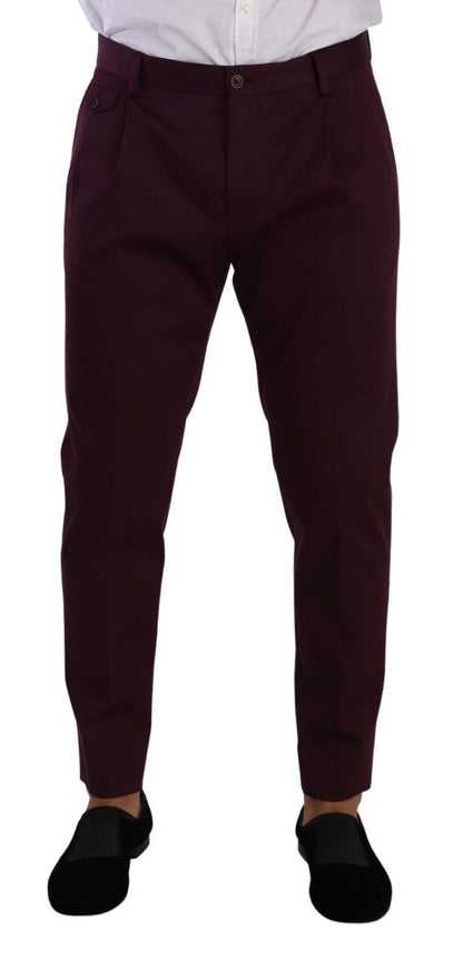 Pantalon chino fuselé en coton violet Dolce &amp; Gabbana