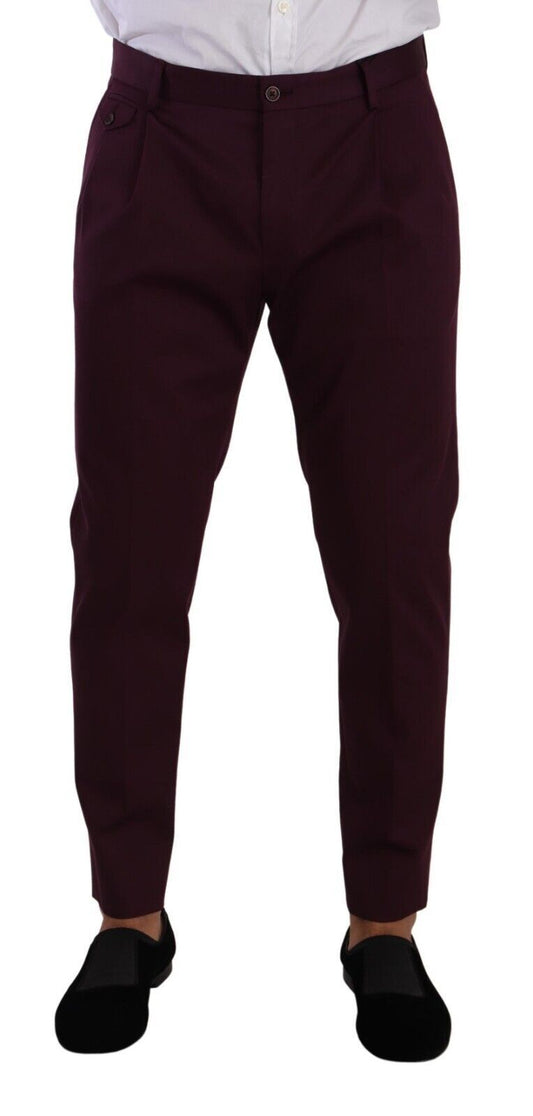 Pantalon chino fuselé en coton violet Dolce &amp; Gabbana