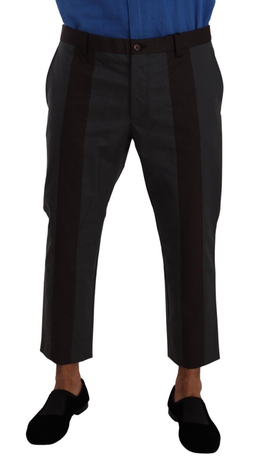 Pantalon court rayé gris bordeaux Dolce &amp; Gabbana