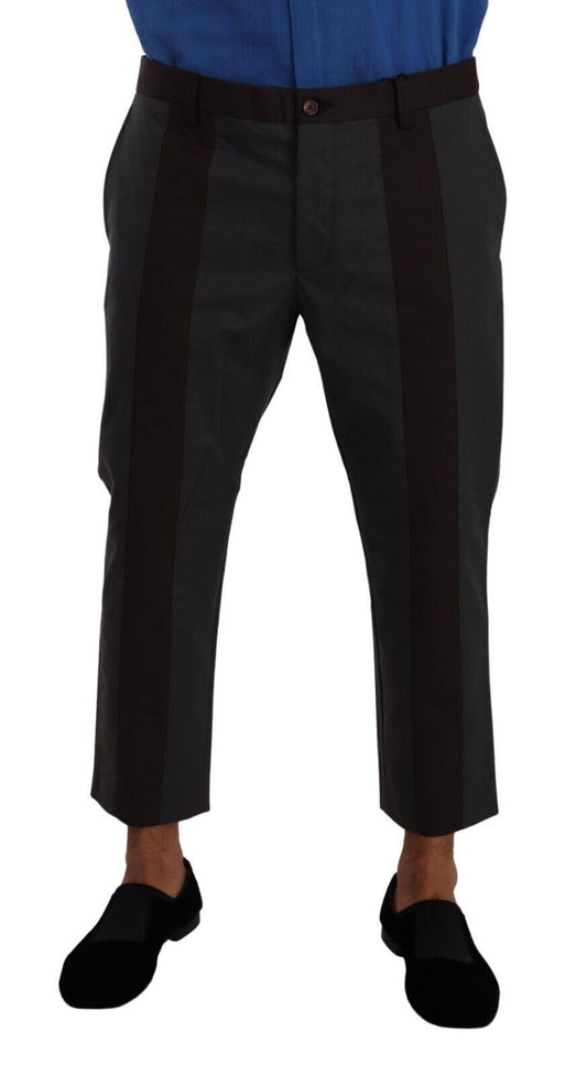 Pantalon court rayé gris bordeaux Dolce &amp; Gabbana
