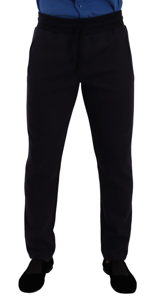Pantalon de jogging en coton stretch bleu Dolce &amp; Gabbana