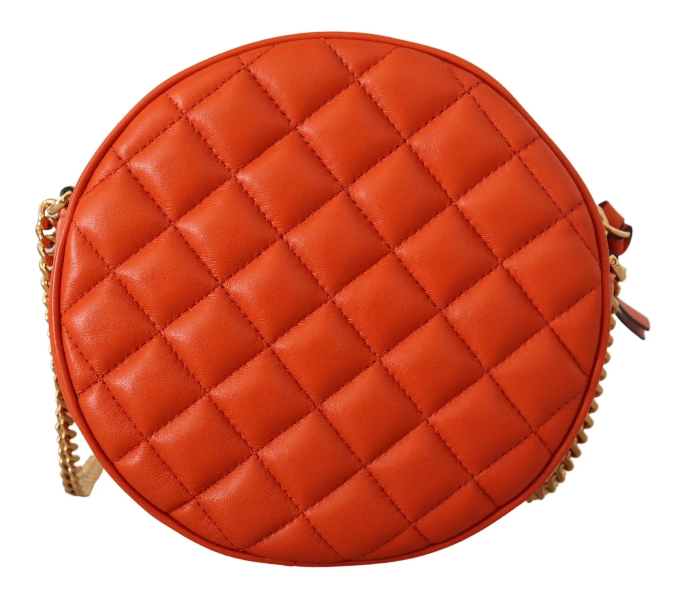 Sac bandoulière rond élégant en cuir de nappa