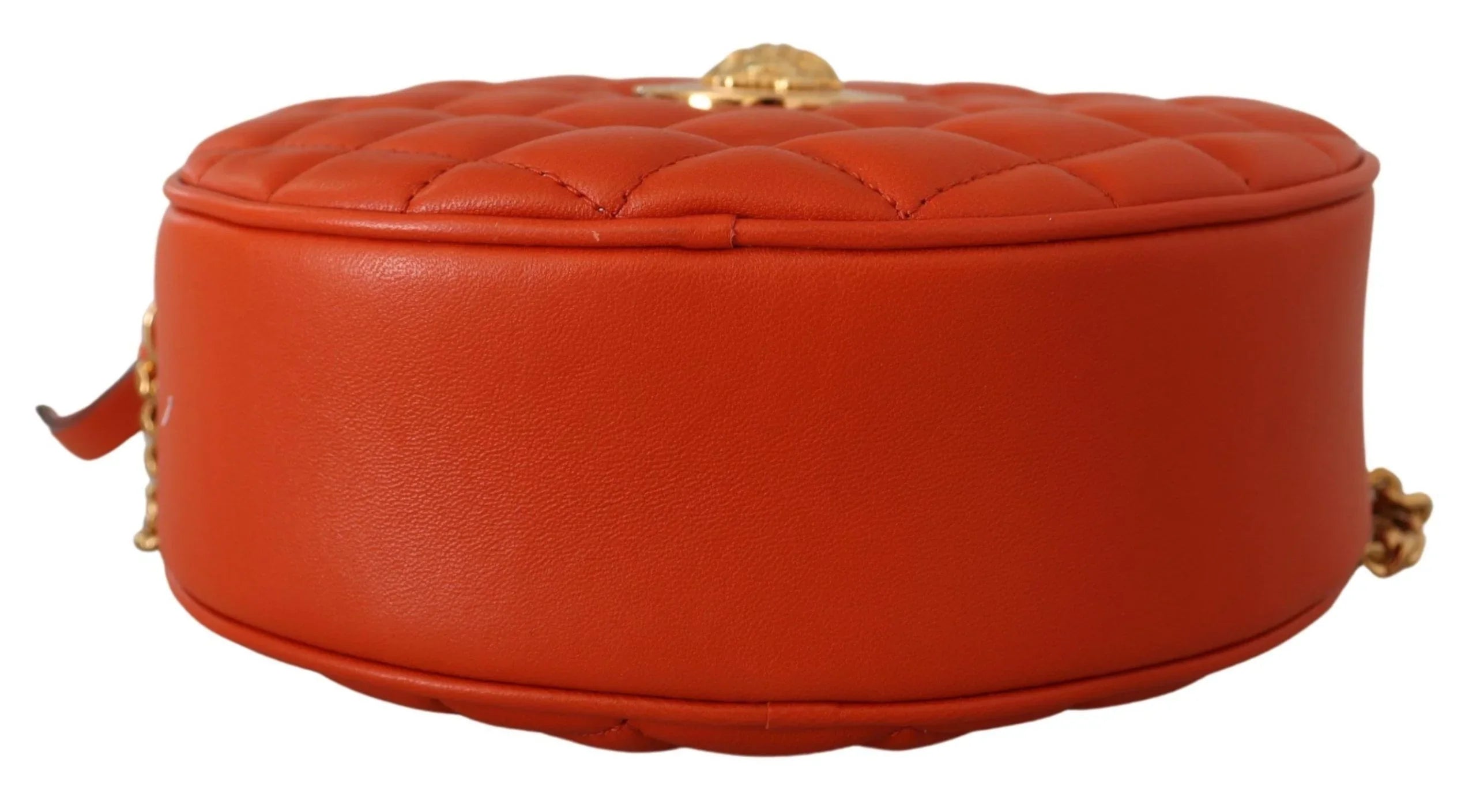 Sac bandoulière rond élégant en cuir de nappa