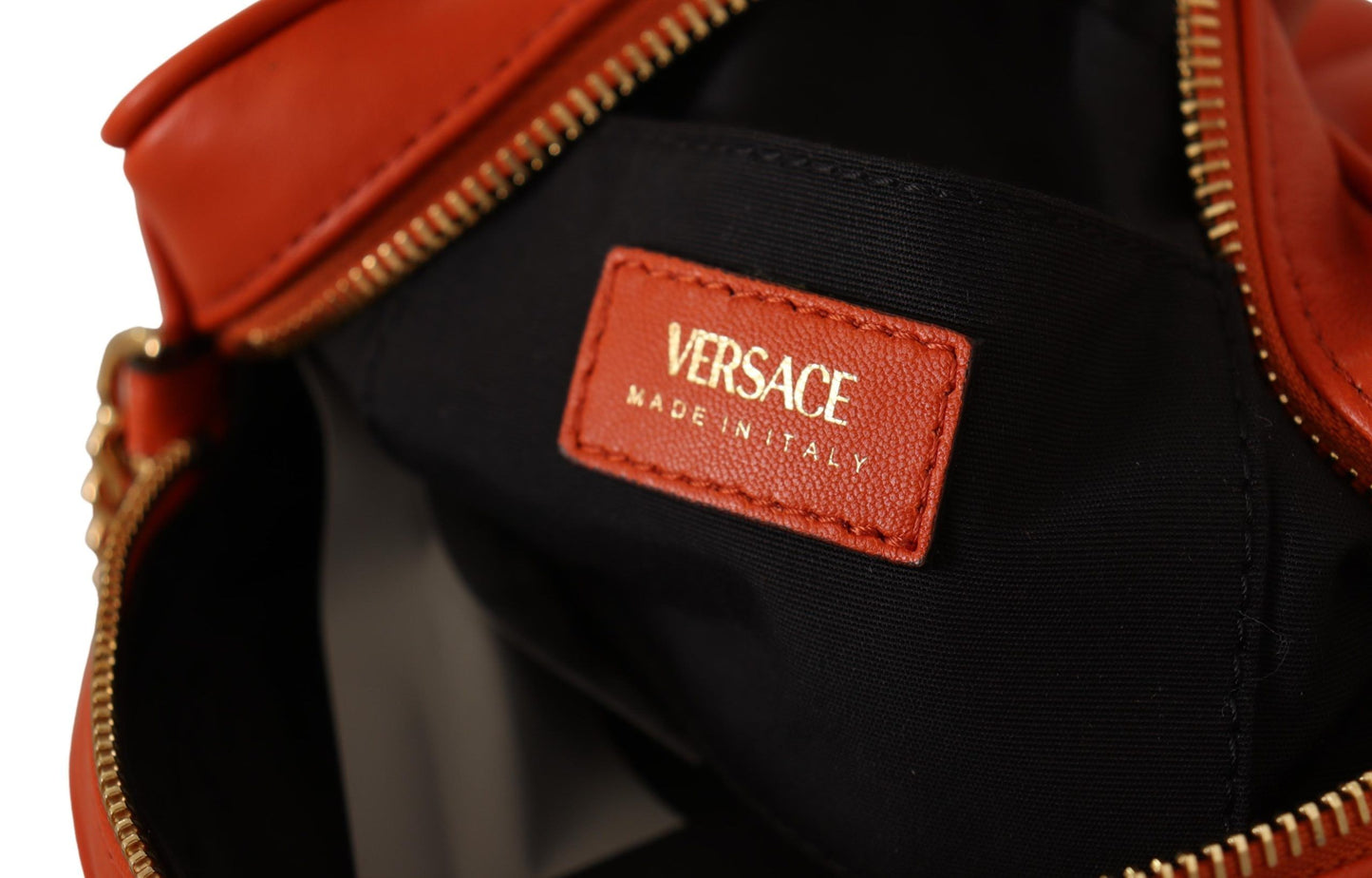 Sac bandoulière rond élégant en cuir nappa Versace