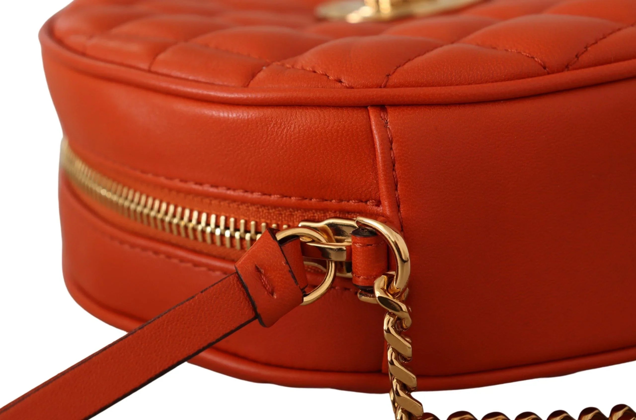 Sac bandoulière rond élégant en cuir de nappa