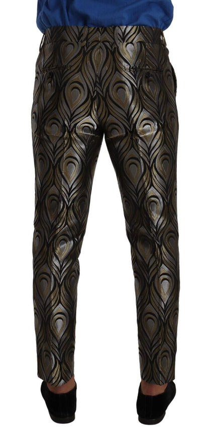 Pantalon habillé Dolce &amp; Gabbana en jacquard argenté et doré pour homme