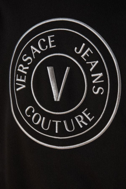 Versace Jeans – Atemberaubendes schwarzes Baumwoll-Sweatshirt mit Kapuze
