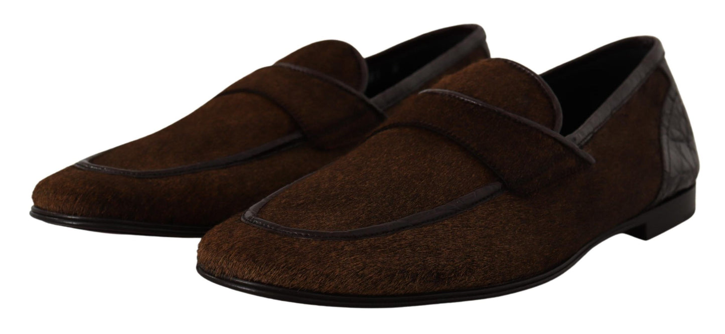 Chaussures Dolce &amp; Gabbana Mocassins habillés en cuir marron Chaussures à enfiler