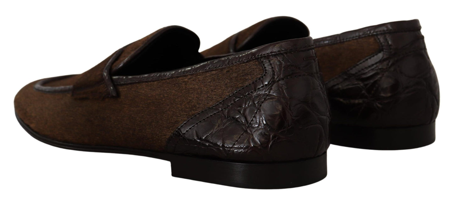 Chaussures Dolce &amp; Gabbana Mocassins habillés en cuir marron Chaussures à enfiler