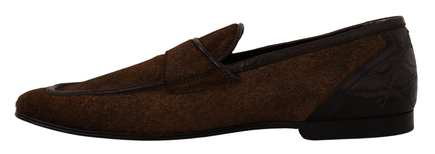 Chaussures Dolce &amp; Gabbana Mocassins habillés en cuir marron Chaussures à enfiler
