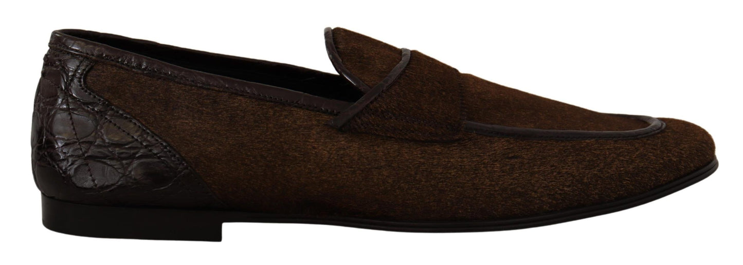 Chaussures Dolce &amp; Gabbana Mocassins habillés en cuir marron Chaussures à enfiler