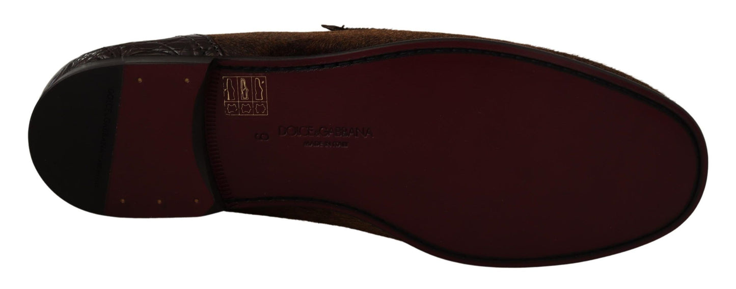 Chaussures Dolce &amp; Gabbana Mocassins habillés en cuir marron Chaussures à enfiler