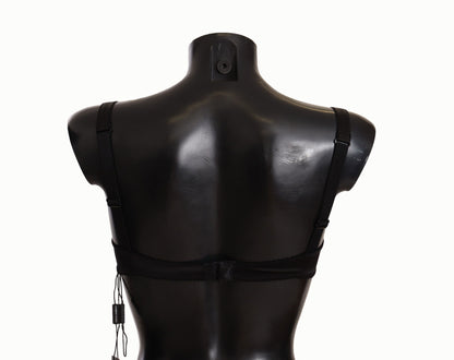Dolce &amp; Gabbana Soutien-gorge balconnet en dentelle satinée noire à pois