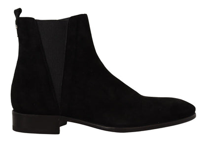 Bottines Chelsea en daim noir Dolce &amp; Gabbana pour homme