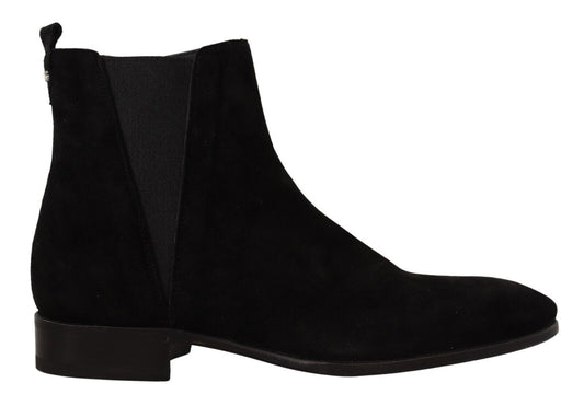 Bottines Chelsea en daim noir Dolce &amp; Gabbana pour homme