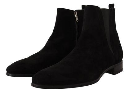 Bottines Chelsea en daim noir Dolce &amp; Gabbana pour homme