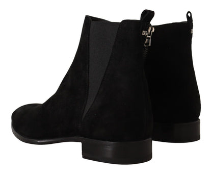 Bottines Chelsea en daim noir Dolce &amp; Gabbana pour homme