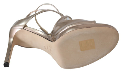 Jimmy Choo Sandalen aus flüssig verspiegeltem Leder in Ballettrosa