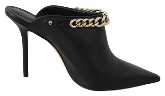 Jimmy Choo Elegante schwarz-goldene Lederpumps