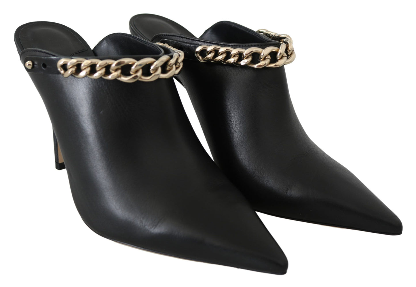 Jimmy Choo Elegante schwarz-goldene Lederpumps