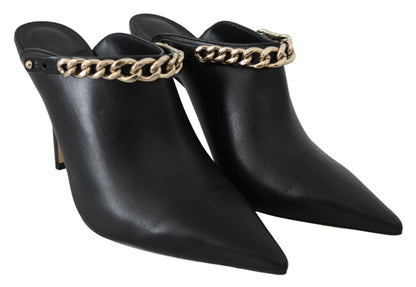 Jimmy Choo Elegante schwarz-goldene Lederpumps