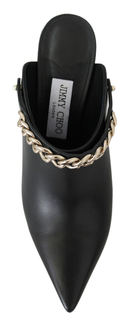 Jimmy Choo Elegante schwarz-goldene Lederpumps