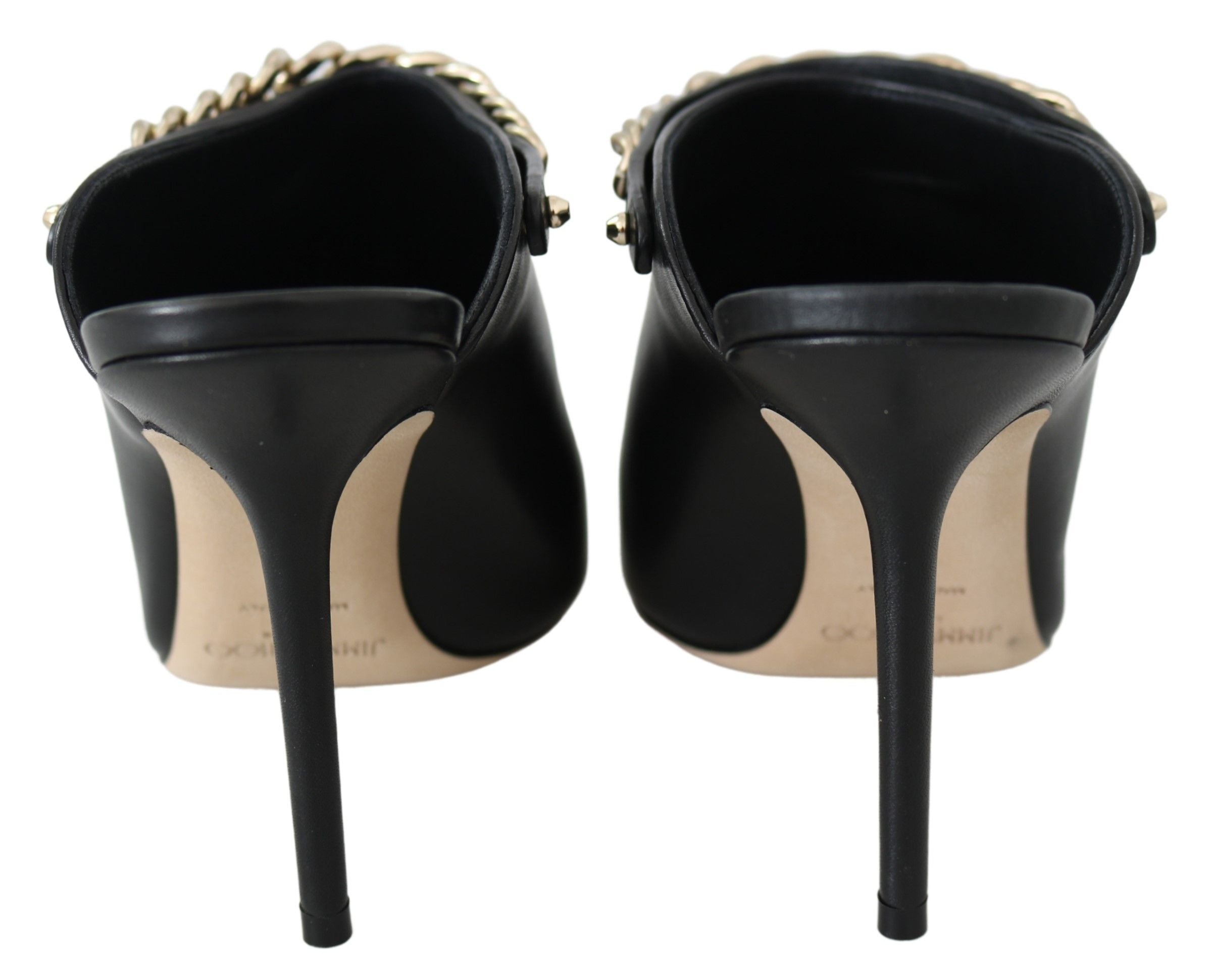 Escarpins en cuir noir et or élégants