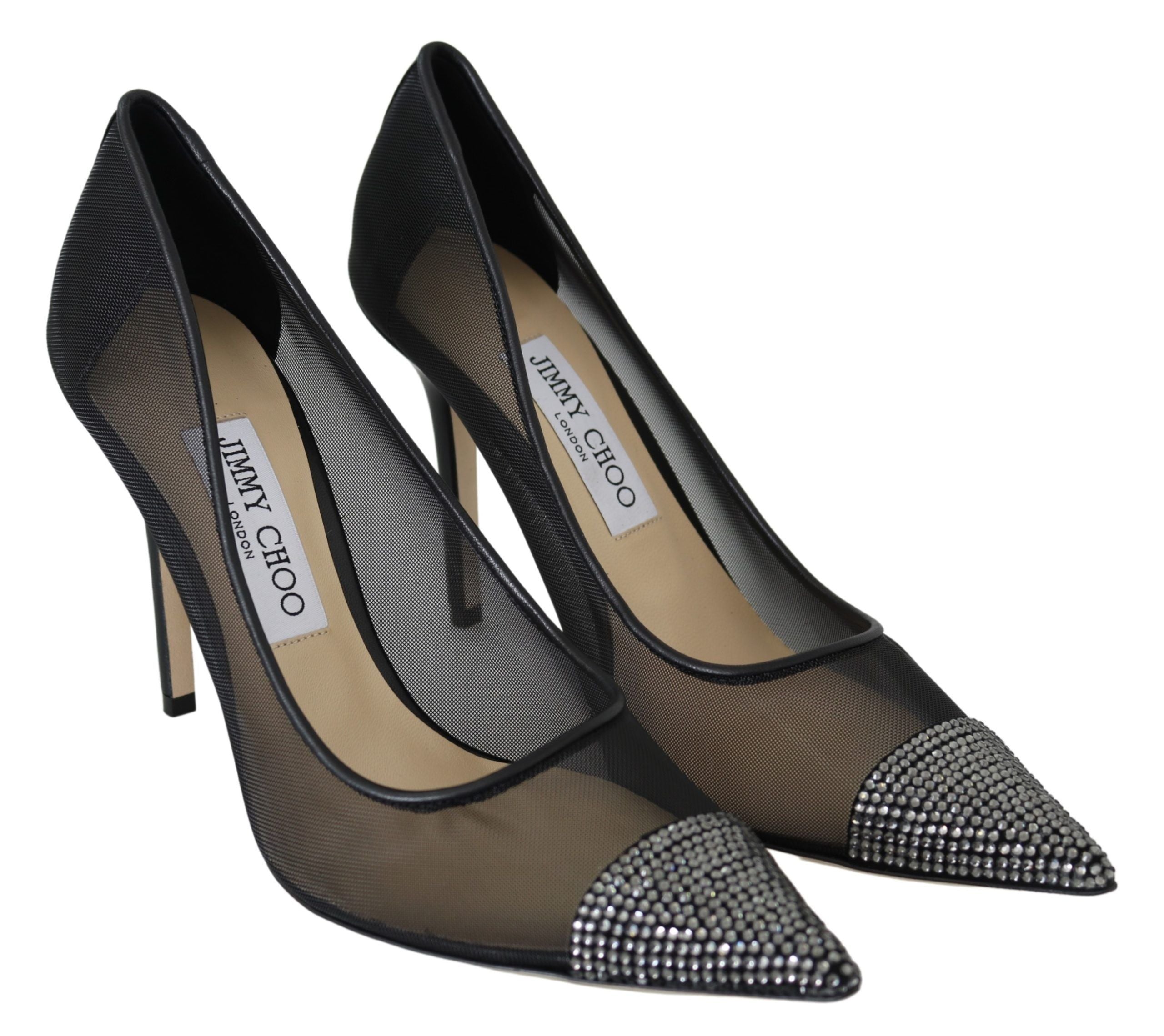 Escarpins élégants en maille noire et strass