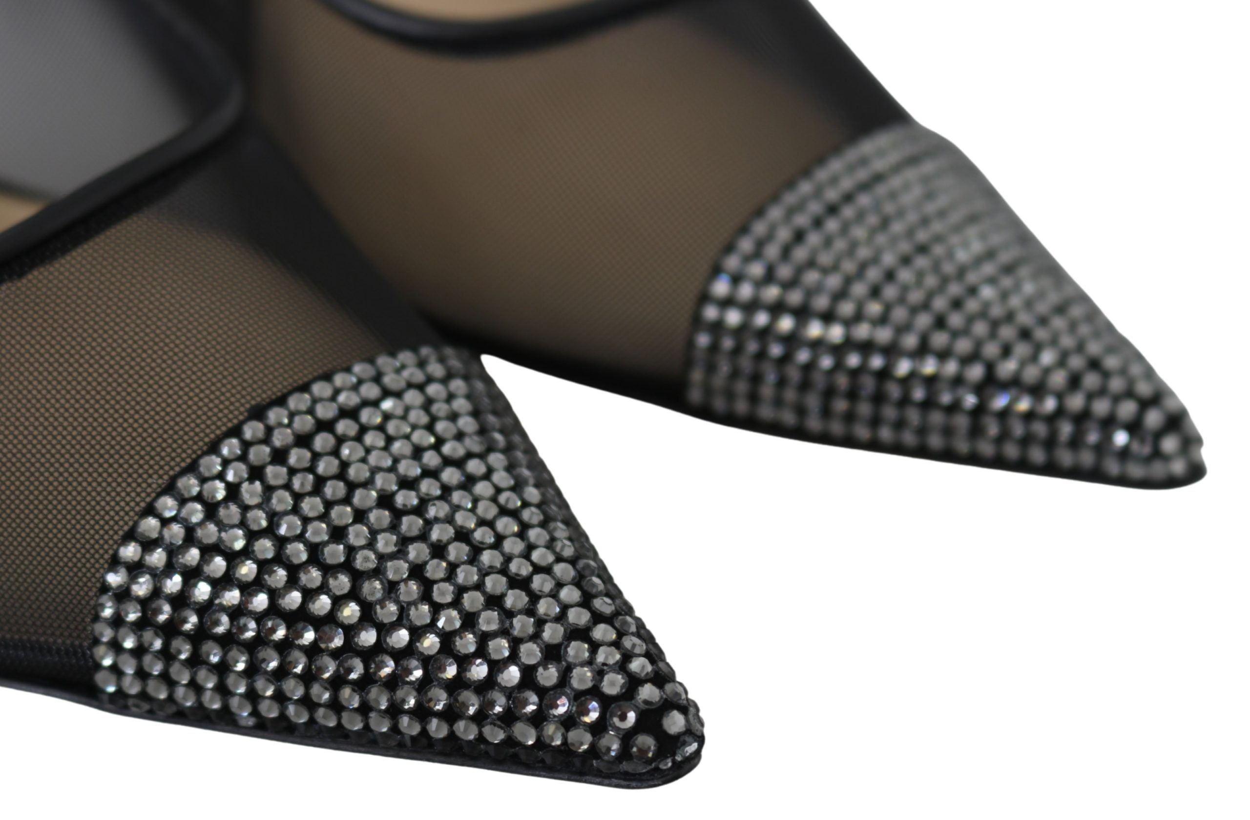 Escarpins élégants en maille noire et strass