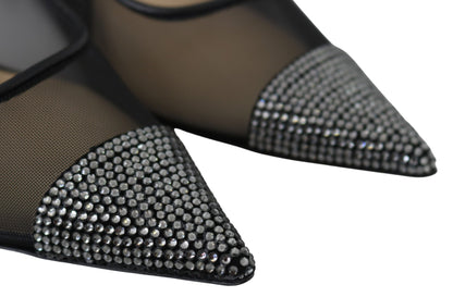 Jimmy Choo Elegante schwarze Mesh-Pumps mit Kristallen