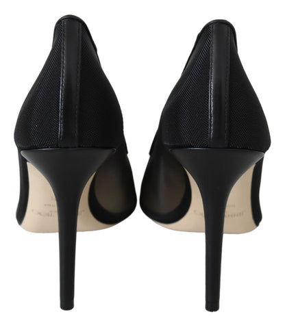 Jimmy Choo Elegante schwarze Mesh-Pumps mit Kristallen