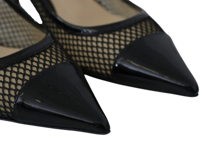 أحذية كعب عالٍ Jimmy Choo Chic المصنوعة من شبكة لامعة ذات مقدمة مدببة