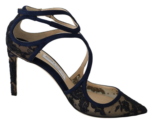 Jimmy Choo Marineblaue Lancer-Lederpumps – Entfesselte Eleganz