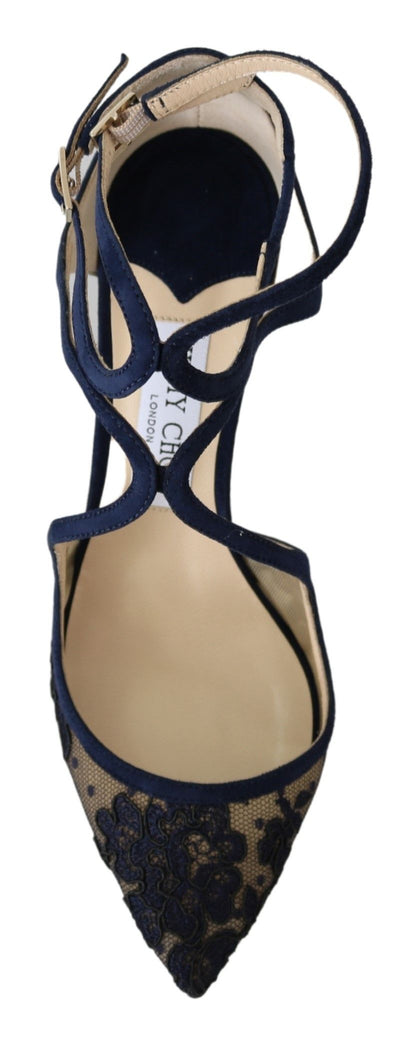 Jimmy Choo Marineblaue Lancer-Lederpumps – Entfesselte Eleganz